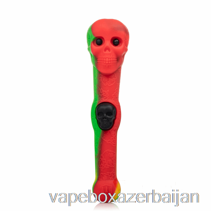 E-Juice Vape Stratus Skull Dipper Silicone Dab Straw Rasta (Green / Red / Yellow)